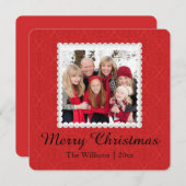 Kerstkaart | van de foto Rode Vrolijke Kerstmis (Voorkant / Achterkant)