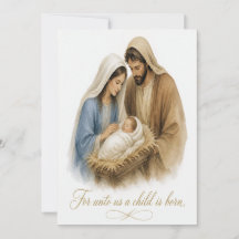 Kerstkaart van de geboorte van Jezus