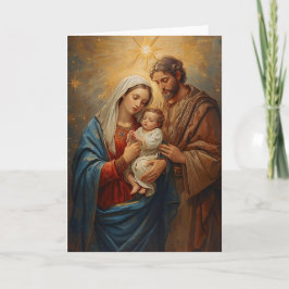 Kerstkaart van de Heilige Familie Kaart
