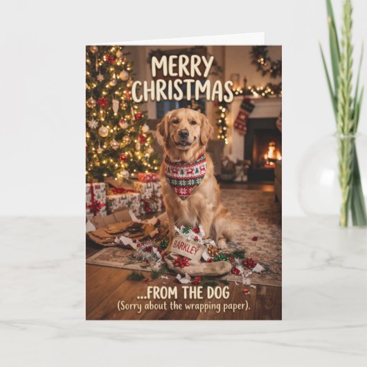 Kerstkaart van de hond kaart (Voorkant)