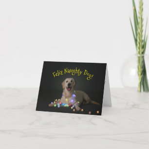 Kerstkaart van de Hond van Feliz de Ongehoorzame Feestdagen Kaart
