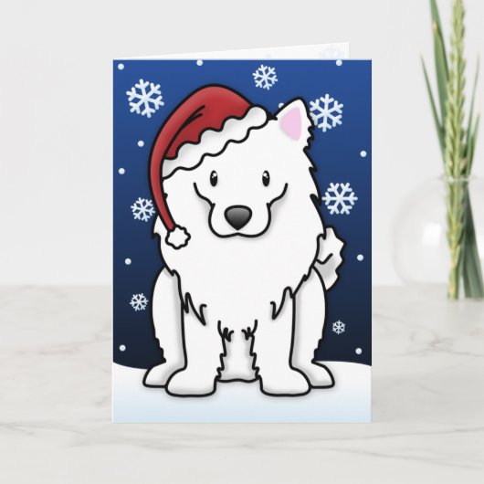 Kerstkaart van de Hond van Kawaii de Amerikaanse Feestdagen Kaart (Voorkant)