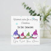 Kerstkaart van de kabouterfamilie (Staand voorkant)