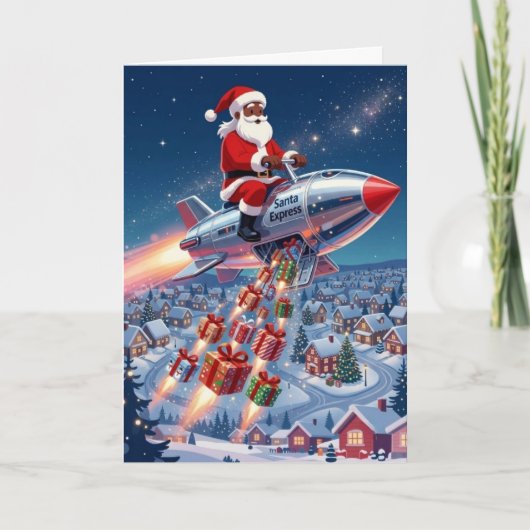 Kerstkaart van de Kerstman Express Feestdagen Kaart (Voorkant)