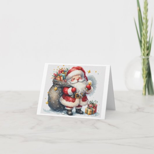 Kerstkaart van de Kerstman Feestdagen Kaart (Voorkant)