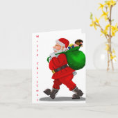 Kerstkaart van de Kerstman Kaart (Gele Bloem)