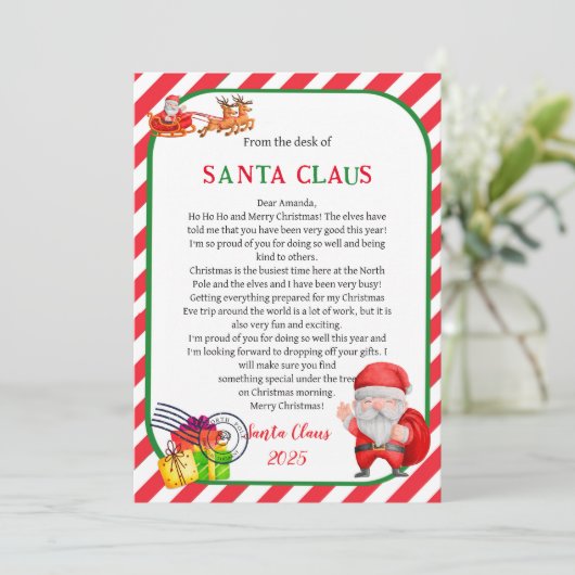 Kerstkaart van de Kerstman Kaart (Staand voorkant)
