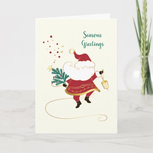 Kerstkaart van de Kerstman – Persoonlijk Kerstberi Feestdagen Kaart (Voorkant)