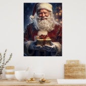Kerstkaart van de Kerstman Poster (Keuken)