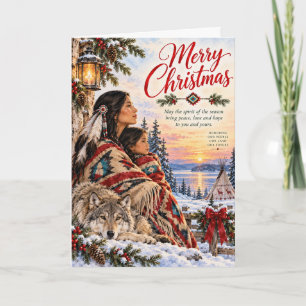 Kerstkaart van de Native American Kaart