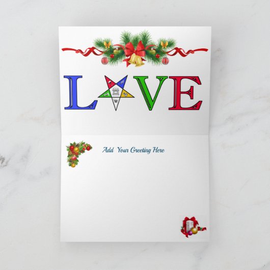 Kerstkaart van de Orde van de Oostelijke Ster Kaart (Binnen)