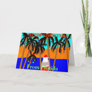 Kerstkaart van de palmensanta van Florida Feestdagen Kaart