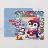 Kerstkaart van de pinguïn (Voorkant / Achterkant)