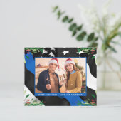 Kerstkaart van de politie Blauwe vlag (Staand voorkant)