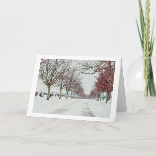 Kerstkaart van de sneeuwscène van Cotswold Feestdagen Kaart (Voorkant)