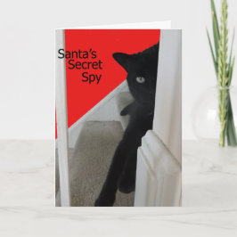 Kerstkaart van de Spion van de ongehoorzame of Kat Feestdagen Kaart
