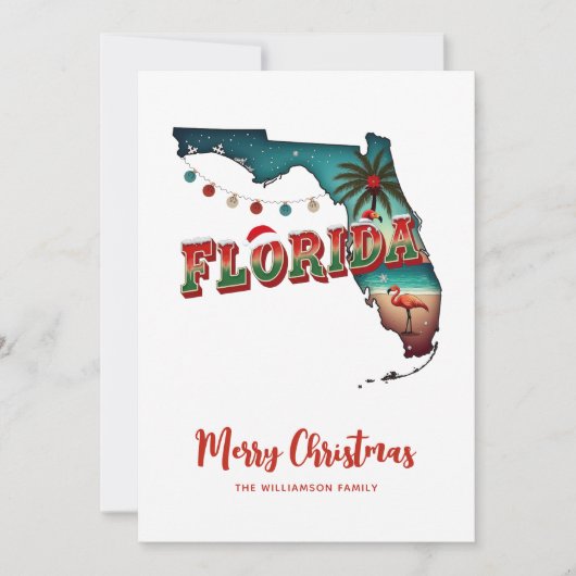 Kerstkaart van de staat Florida (Voorkant)