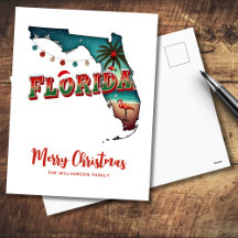 Kerstkaart van de staat Florida