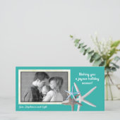 Kerstkaart van de Sterrenvis Familie van Blue Lago (Staand voorkant)