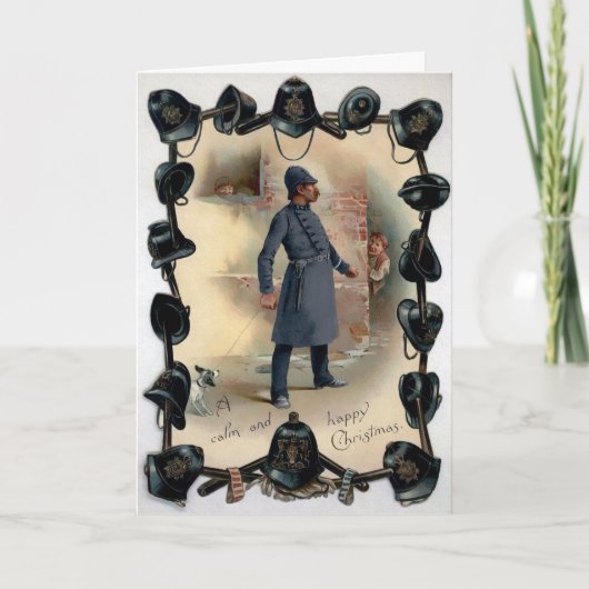 kerstkaart van de Victoriaans politie Feestdagen Kaart (Voorkant)