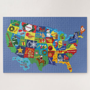 Kerstkaart van de VS Legpuzzel
