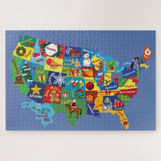 Kerstkaart van de VS Legpuzzel (Horizontaal)