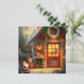Kerstkaart van de werkplaats van de Kerstman (Staand voorkant)