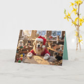 Kerstkaart van de Werkplaats van Sinterklaas Kaart (Gele Bloem)
