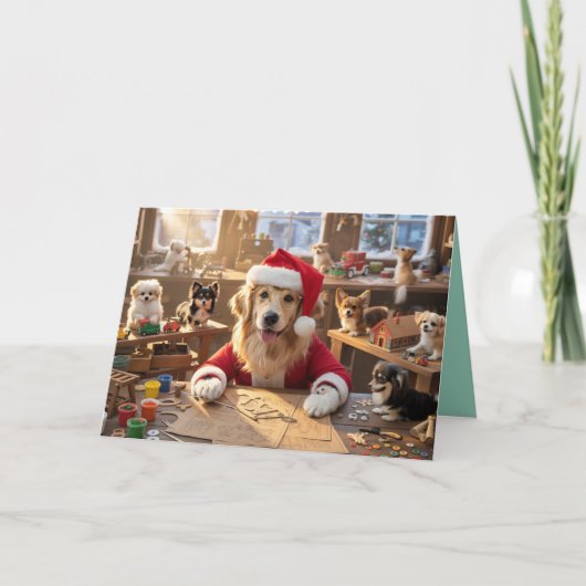 Kerstkaart van de Werkplaats van Sinterklaas Kaart (Voorkant)