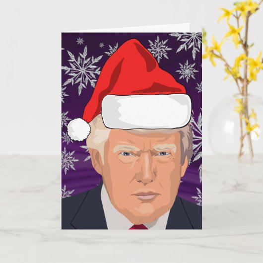 KERSTKAART VAN DONALD TRUMP KAART (Gele Bloem)