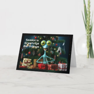 Kerstkaart van een Alien Feestdagen Kaart