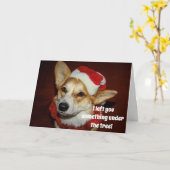 Kerstkaart van een Corgi Kaart (Gele Bloem)