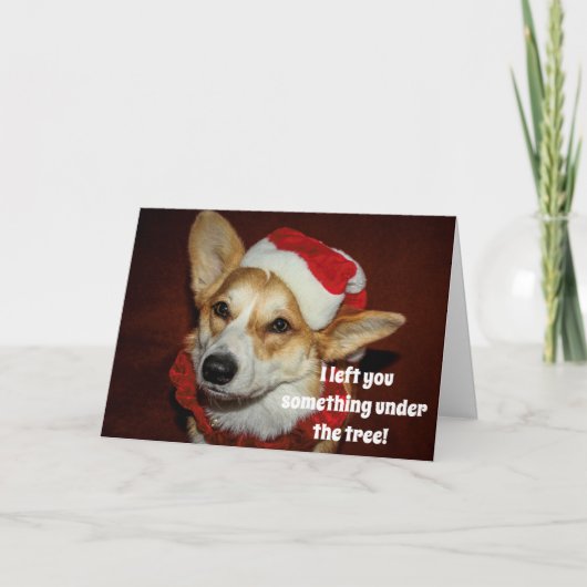 Kerstkaart van een Corgi Kaart (Voorkant)