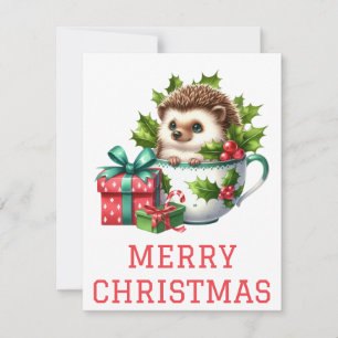 Kerstkaart van een egel