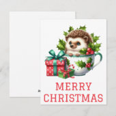 Kerstkaart van een egel (Voorkant / Achterkant)