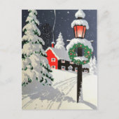 Kerstkaart van een kerk uit vervlogen tijden feestdagenkaart (Voorkant)