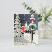 Kerstkaart van een kerkgemeenschap in ouderwetse k feestdagenkaart (Staand voorkant)