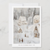 Kerstkaart van een vintage winterdorp (Voorkant)