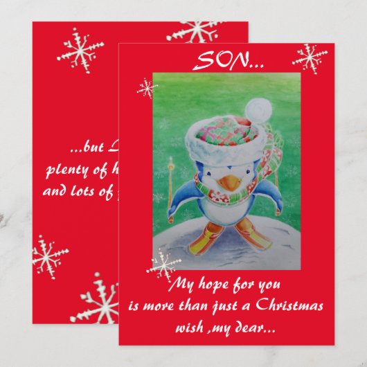 Kerstkaart van een zoon (Voorkant / Achterkant)