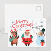 Kerstkaart van Familie gepersonaliseerd Briefkaart (Voorkant / Achterkant)