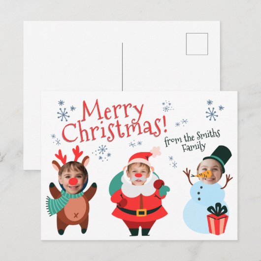 Kerstkaart van Familie gepersonaliseerd Briefkaart