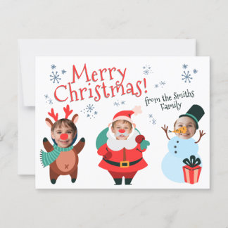 Kerstkaart van Familie gepersonaliseerd Briefkaart