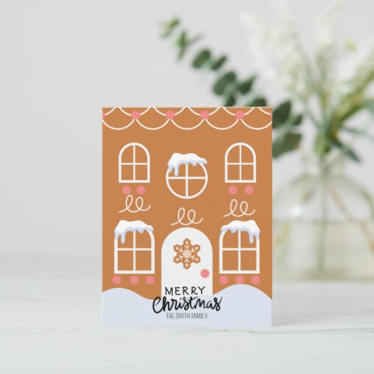 Kerstkaart van gemberkoek (niet-fotocard) (Staand voorkant)