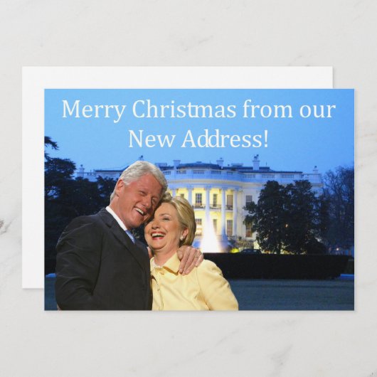 Kerstkaart van het Adres van Hillary & van de (Voorkant / Achterkant)