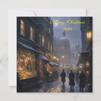 Kerstkaart van het feestelijke oude Londen Kaart