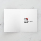 Kerstkaart van het Santa kat Feestdagen Kaart (Binnen)