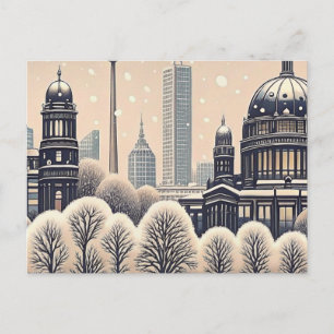 Kerstkaart van het silhouet van Berlijn Briefkaart