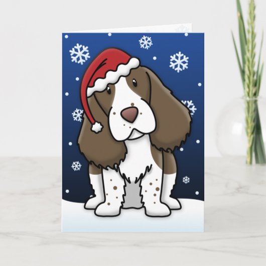 Kerstkaart van het Spaniel van de Aanzetsteen van Feestdagen Kaart (Voorkant)