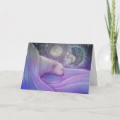 Kerstkaart van Ijsbeer en Engel Feestdagen Kaart (Voorkant)