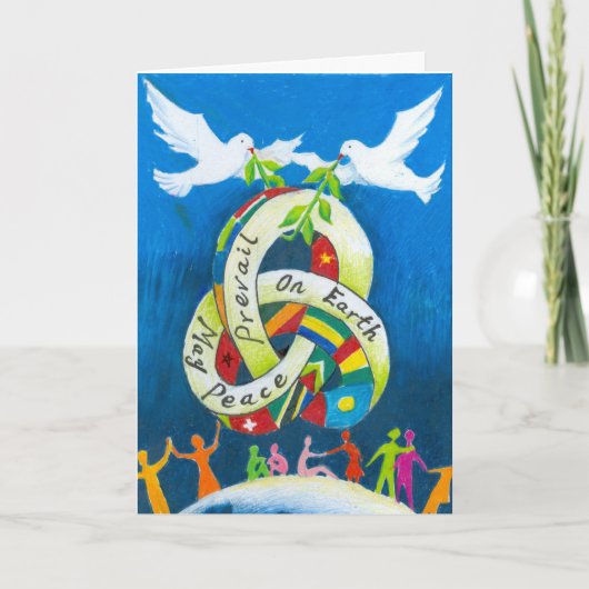 Kerstkaart van jonge kunstenaar feestdagen kaart (Voorkant)